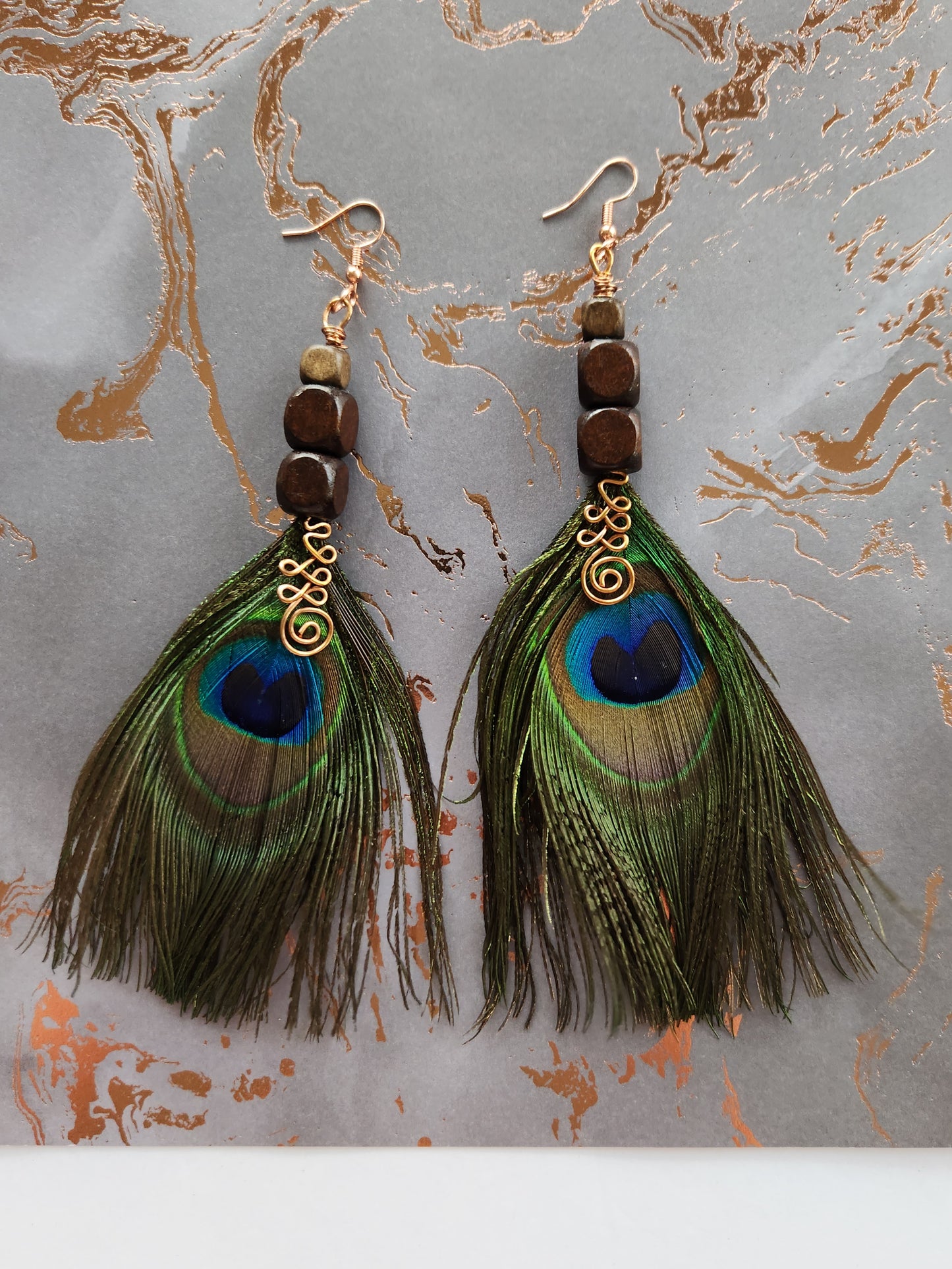 Peacock Unalome Earrings
