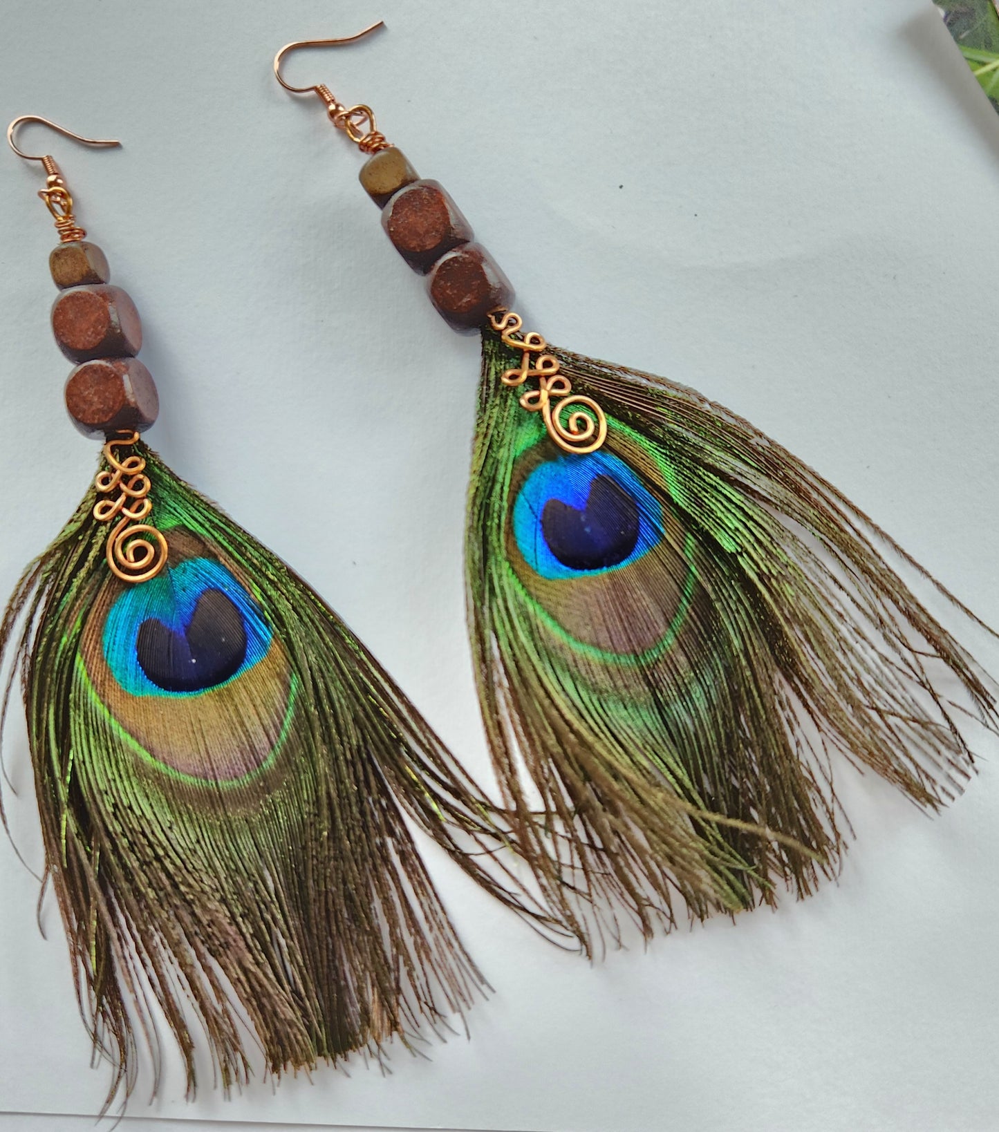 Peacock Unalome Earrings