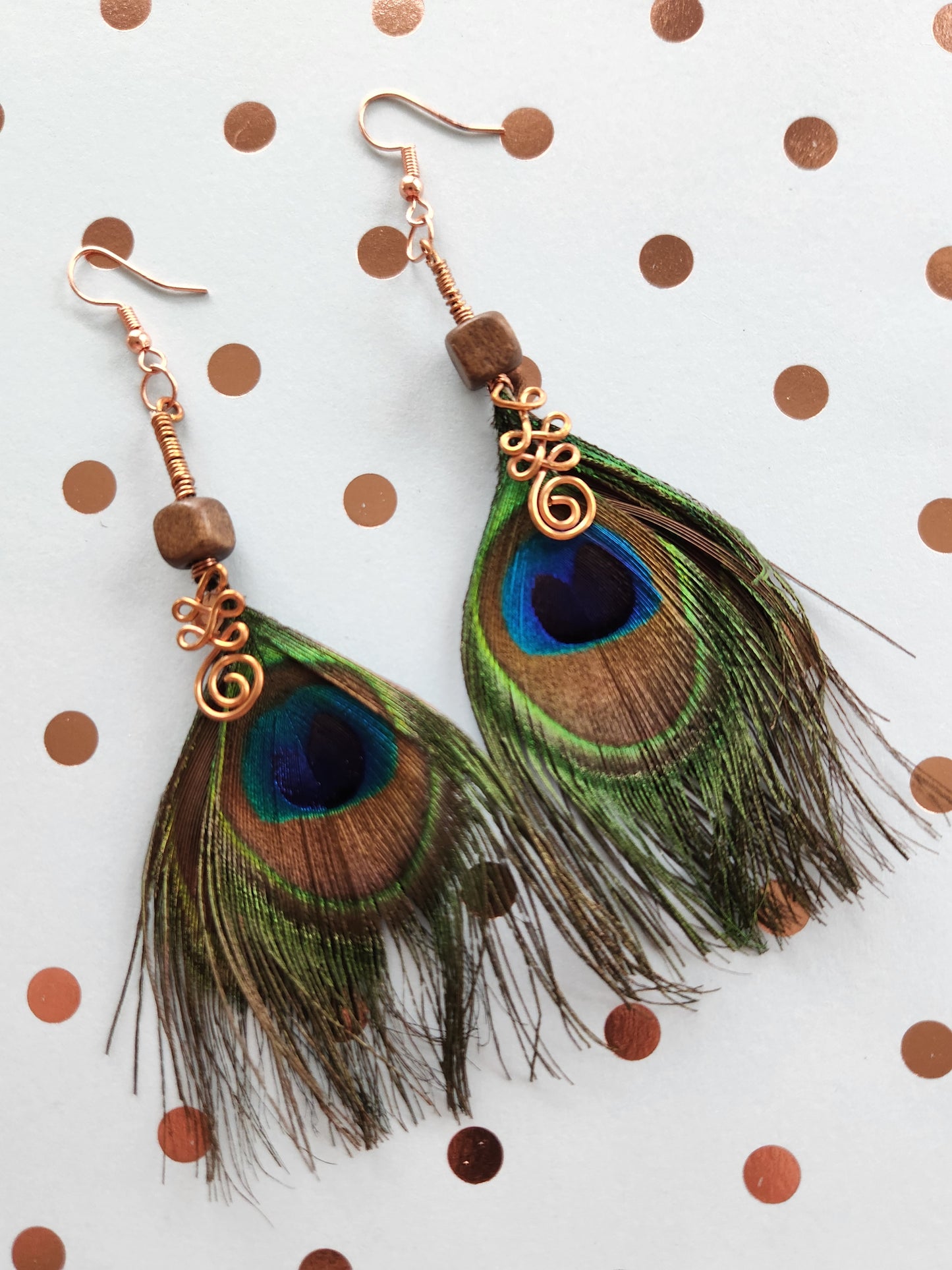Peacock Unalome Earrings