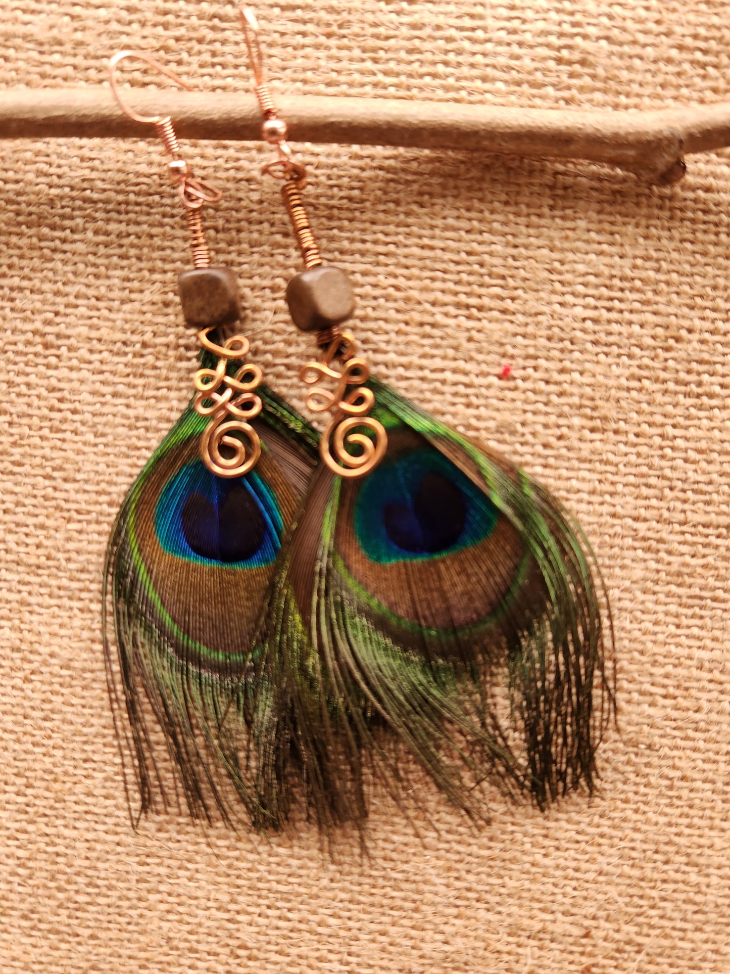 Peacock Unalome Earrings