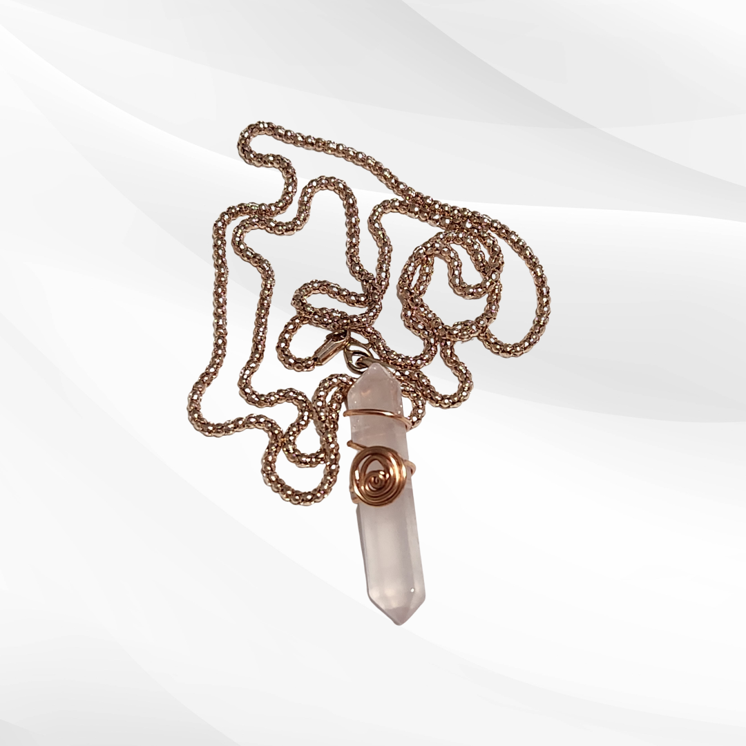Rose Quartz Spiral Necklace