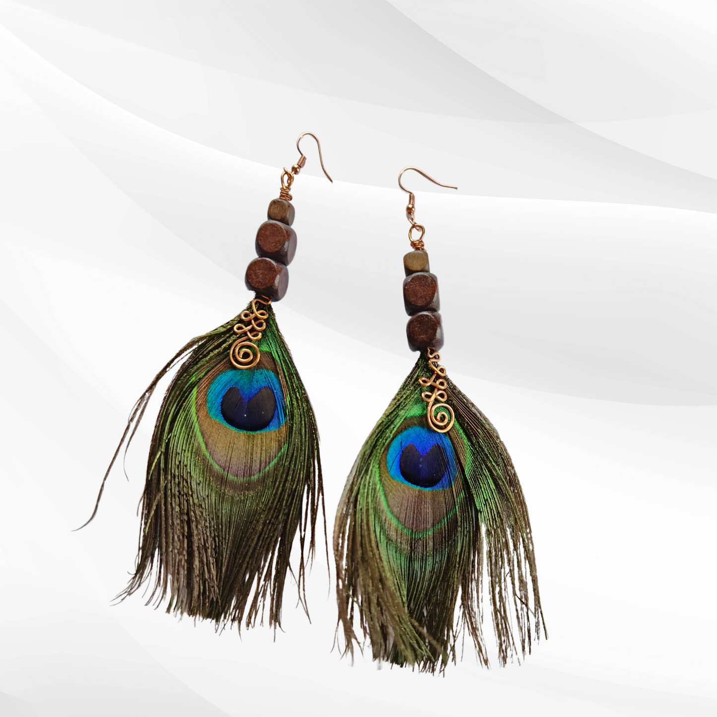 Peacock Unalome Earrings